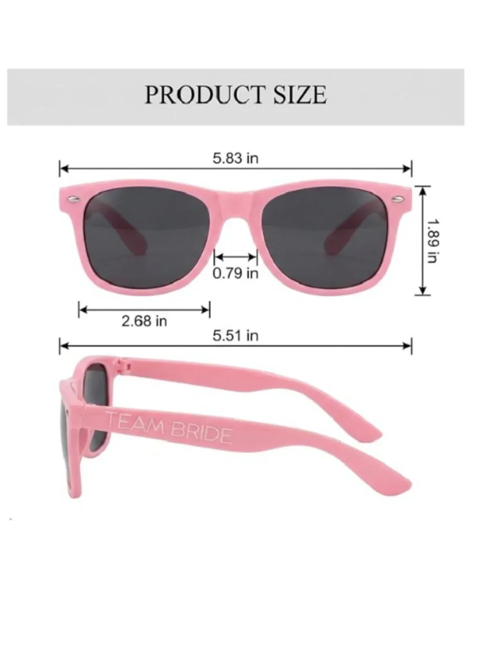 Bride & Team Bride Pink and White Sunglasses Set